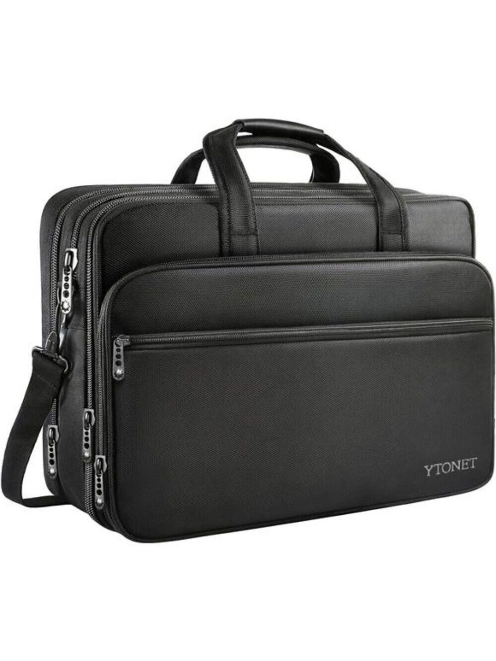 mens laptop briefcase 17 inch expandable work bag water resistant travel compute